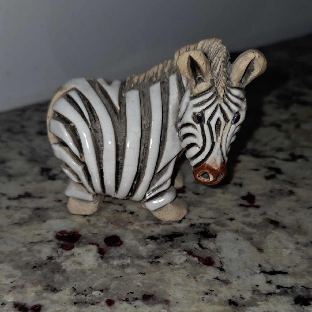 Vintage Artesania Rinconada Zebra Figurine Signed Uruguay